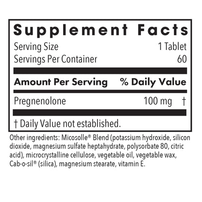 Allergy Research Group Pregnenolone 100mg – Plant-Based Hormone Support (60 Tablets)