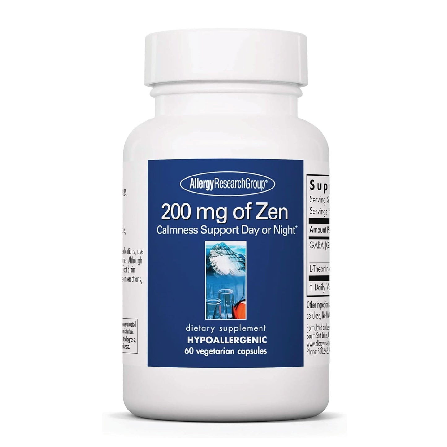 Allergy Research Group Zen: GABA + L-Theanine Calm Support for Day & Night — 60 Vegetarian Capsules