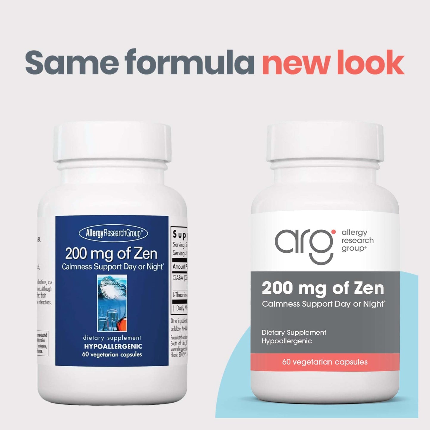 Allergy Research Group Zen: GABA + L-Theanine Calm Support for Day & Night — 60 Vegetarian Capsules