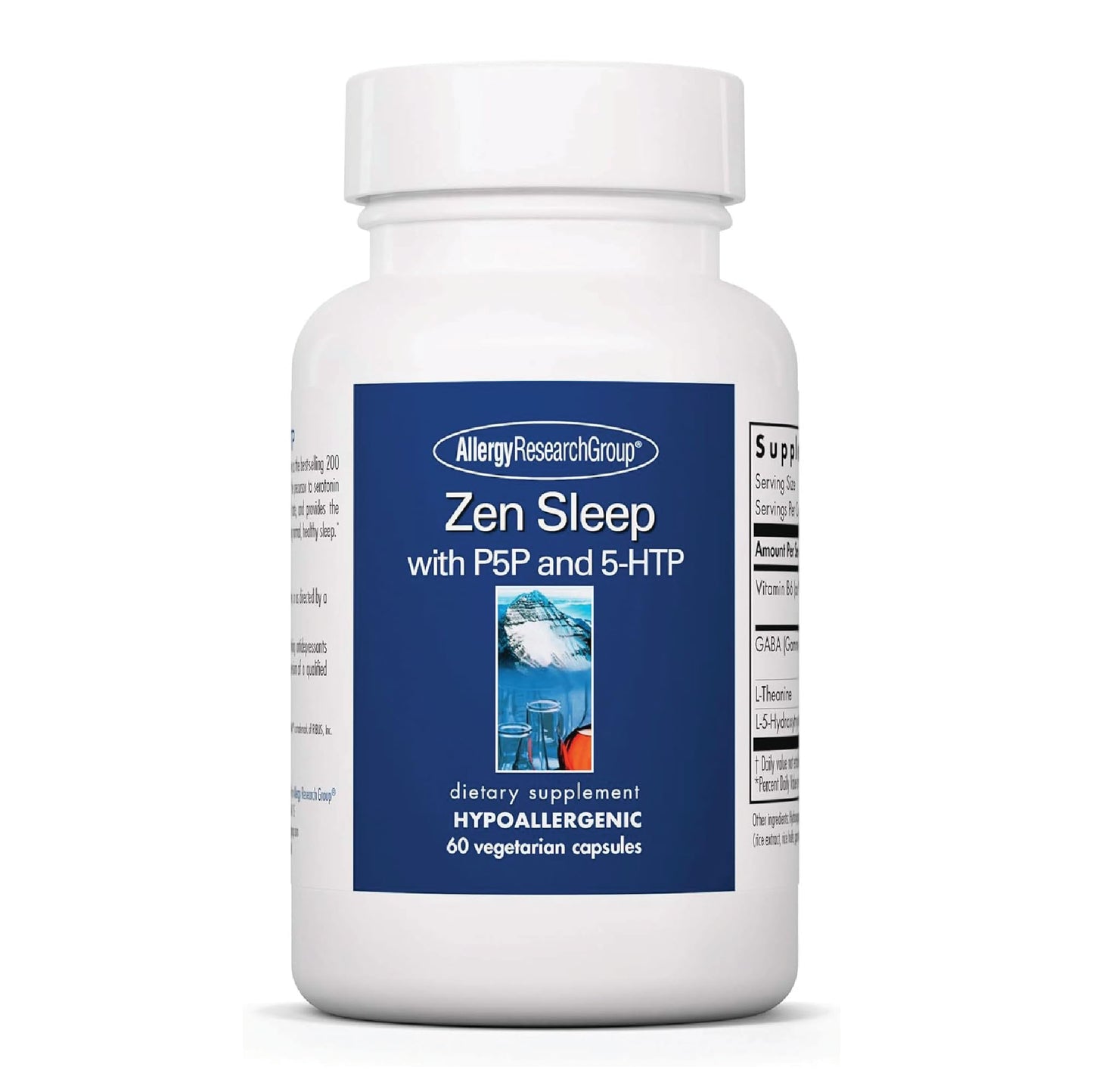 Allergy Research Group Zen Sleep – GABA L-Theanine Sleep Supplement with 5-HTP, P5P, and Vitamin B6 | 60 Vegetarian Capsules
