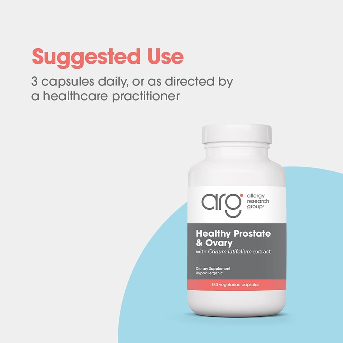 Healthy Prostate & Ovary Supplement – Allergy Research Group (180 Count, Vegetarian)