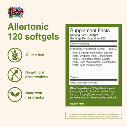 Herbs Etc. Allertonic – Healthy Breathing Support, 120 Softgels