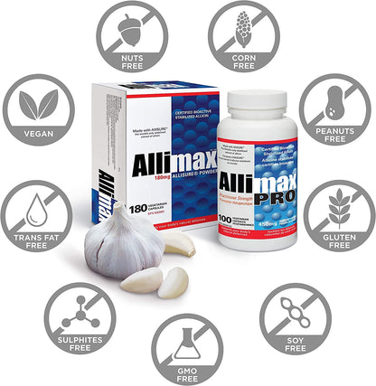 ALLIMAX 180mg 90 Capsules | Stabilized Allicin Garlic for Immune Support