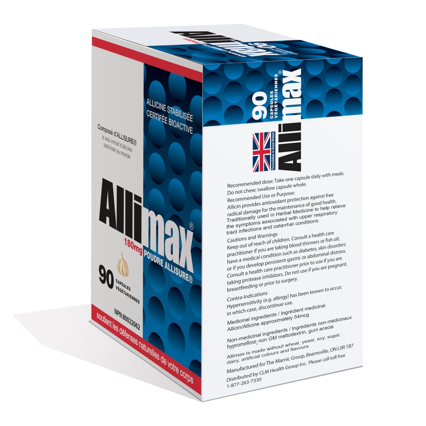 ALLIMAX 180mg 90 Capsules | Stabilized Allicin Garlic for Immune Support