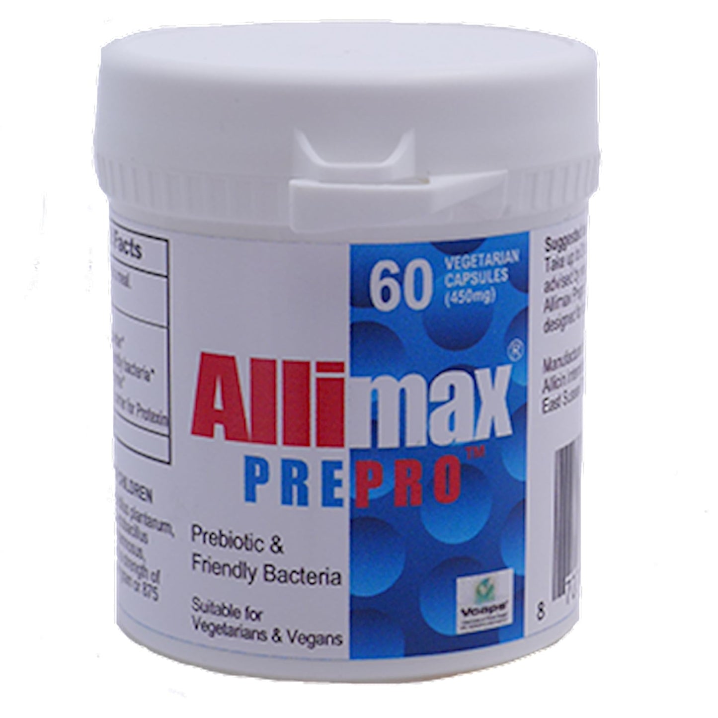 ALLIMAX PrePro - 60 Caps | Stabilized Allicin Plus Prebiotics, Probiotics & Digestive Enzymes