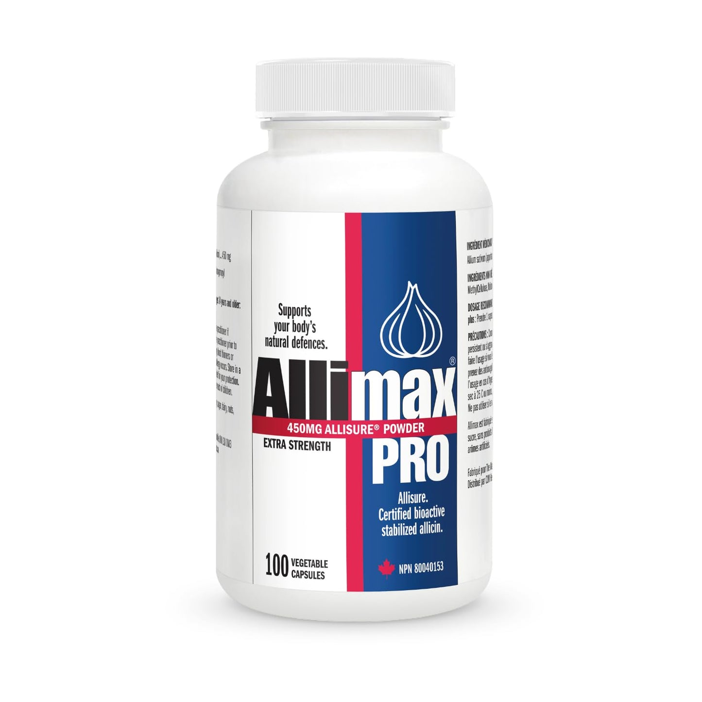 Allimax Pro Practitioner Strength 450 mg Allicin from Garlic | 100 Vegetarian Capsules