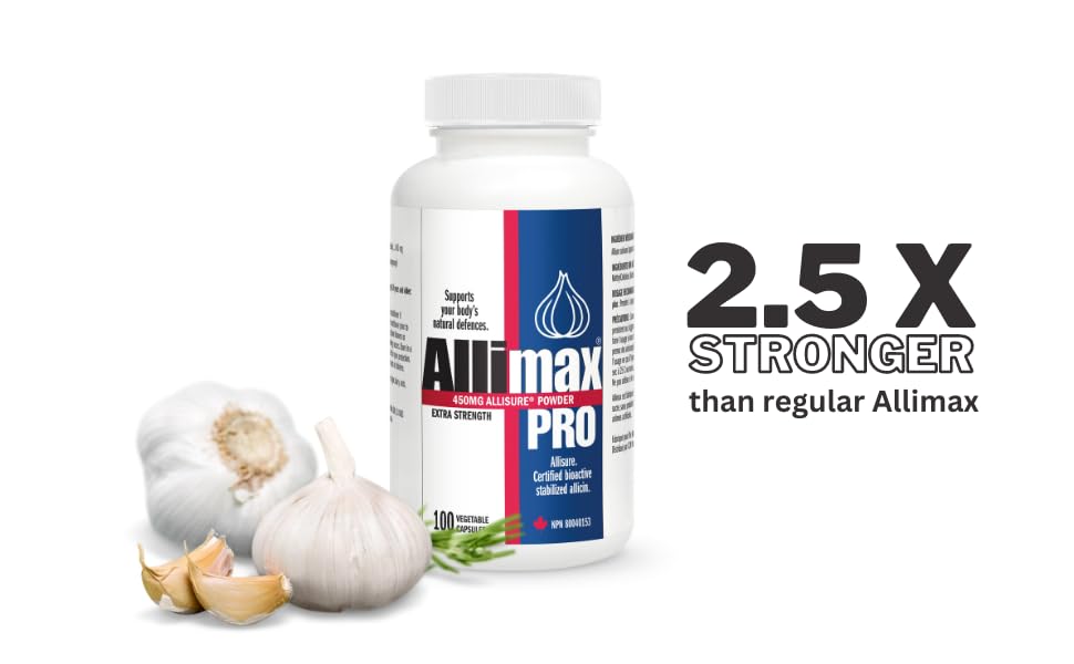 Allimax Pro Practitioner Strength 450 mg Allicin from Garlic | 100 Vegetarian Capsules
