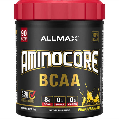ALLMAX AMINOCORE BCAA Pineapple Mango – 945 g, 90 Servings, Sugar Free | No Fillers