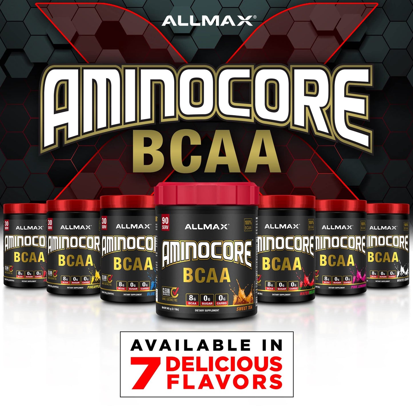 ALLMAX AMINOCORE BCAA Pineapple Mango – 945 g, 90 Servings, Sugar Free | No Fillers
