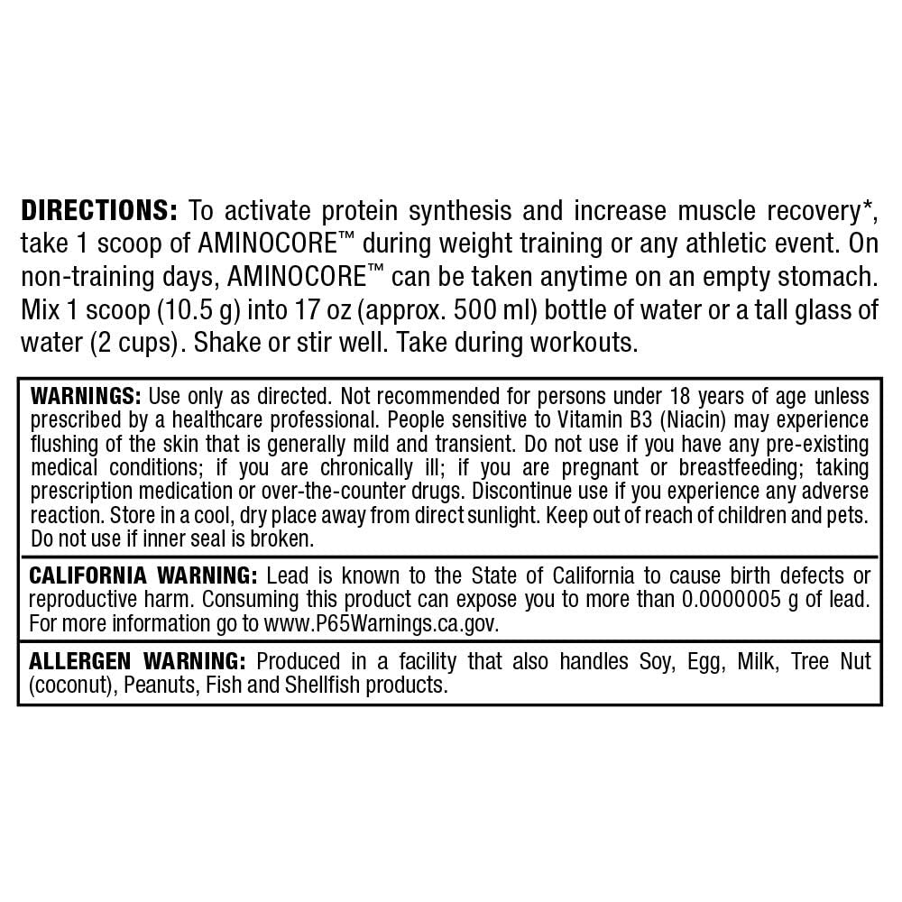 ALLMAX AminoCORE BCAA Pink Lemonade – 945 g, 90 Servings, 8.18 g BCAAs per Serving, Sugar Free, with B Vitamins