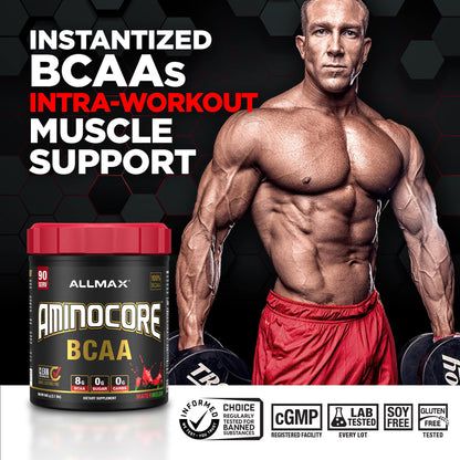 ALLMAX AminoCORE BCAA Pink Lemonade – 945 g, 90 Servings, 8.18 g BCAAs per Serving, Sugar Free, with B Vitamins