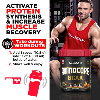 ALLMAX AMINOCORE BCAA – 8G BCAAs | Pink Lemonade, Gluten Free | 315g