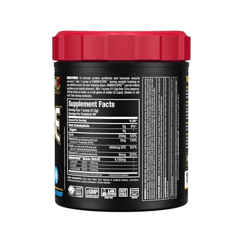 ALLMAX AminoCORE BCAA Blue Raspberry Powder – 945 g, 90 Servings, 8.18 g BCAAs per Serving, Sugar Free, Instantized + B Vitamins