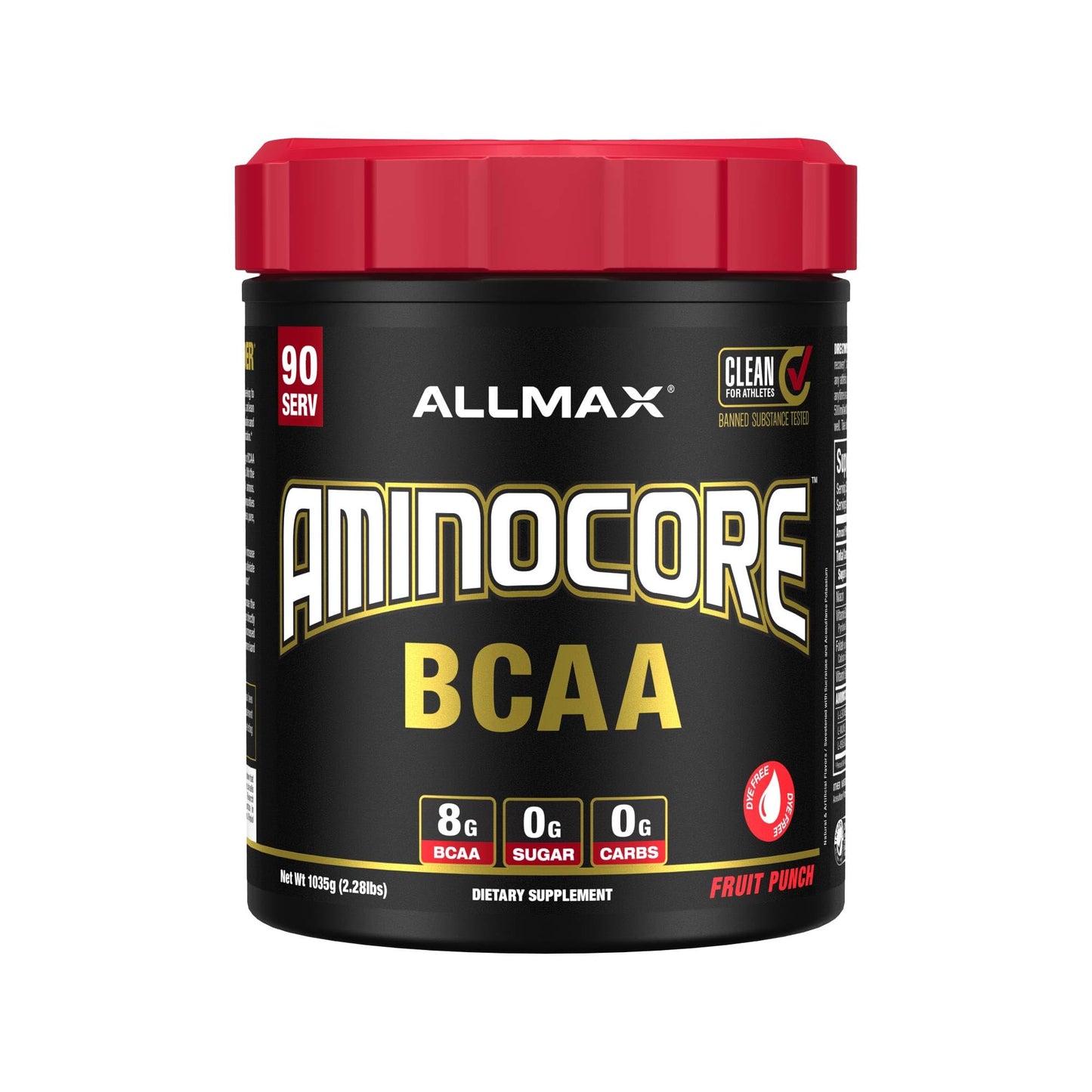 ALLMAX AMINOCORE BCAA – Fruit Punch, 945 g | 90 Servings, 8.18 g BCAA per Serving