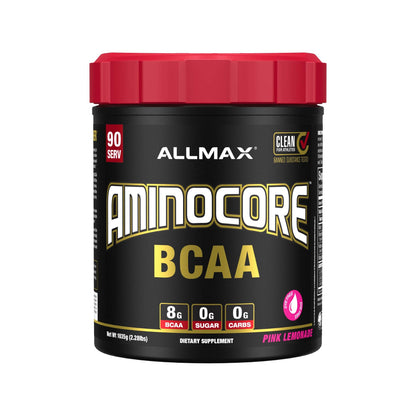 ALLMAX AminoCORE BCAA Pink Lemonade – 945 g, 90 Servings, 8.18 g BCAAs per Serving, Sugar Free, with B Vitamins