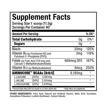ALLMAX AMINOCORE BCAA Powder – Watermelon, 8,180 mg BCAAs, 945 g