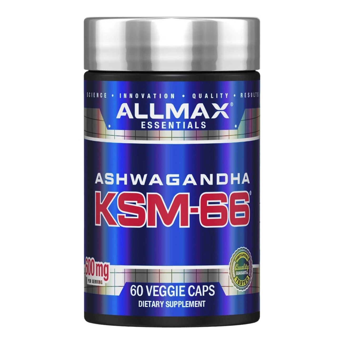 ALLMAX Essentials Ashwagandha KSM-66 (60 Veggie Caps) – Muscle Strength & Recovery