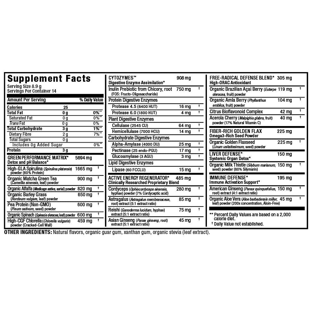 ALLMAX Cytogreens Super Greens Powder – Immune & Digestive Support (125 g), Vegan