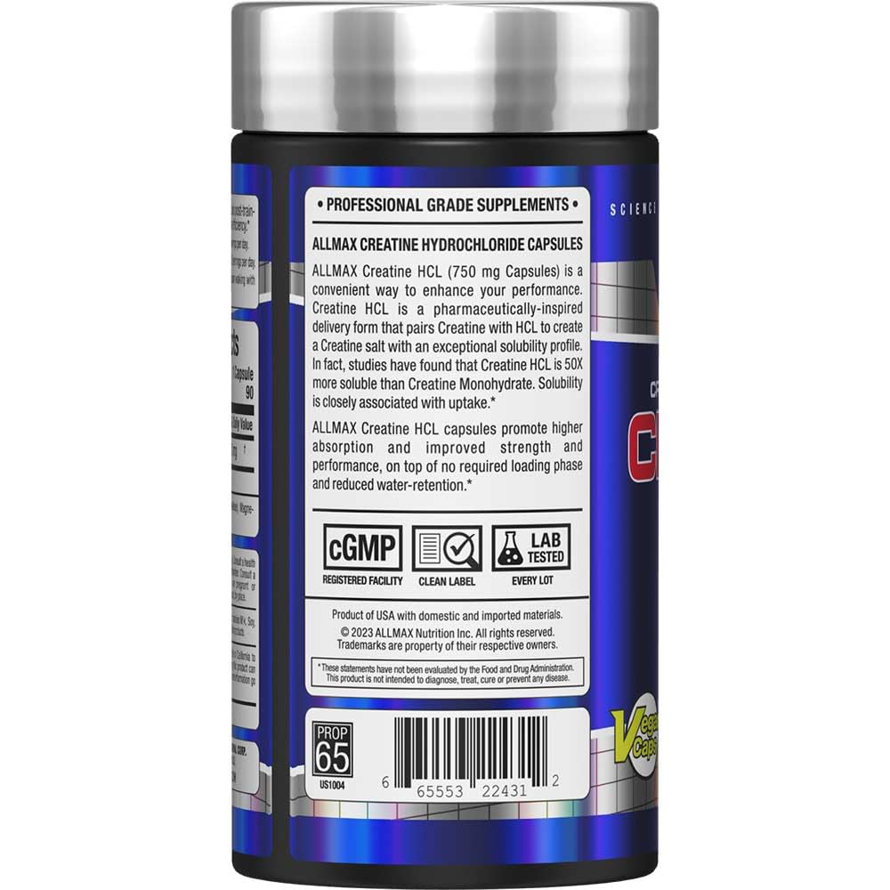 ALLMAX Essentials Creatine HCL 750 mg – 90 Capsules
