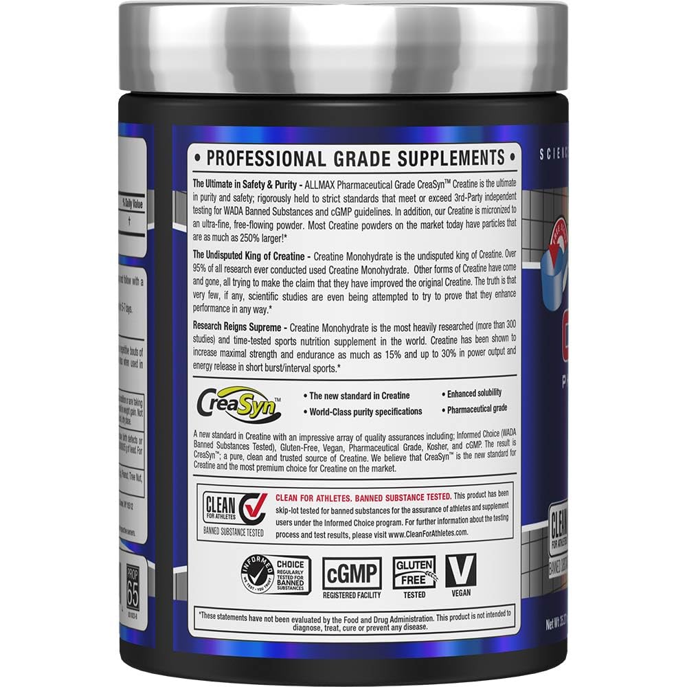 ALLMAX Creatine Monohydrate Powder 1000g | Pharmaceutical-Grade, Micronized