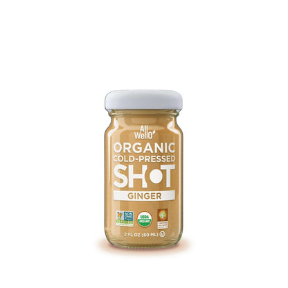 AllWellO Cold-Pressed Ginger Shot, 60 mL – USDA Organic Booster (6 Pack)