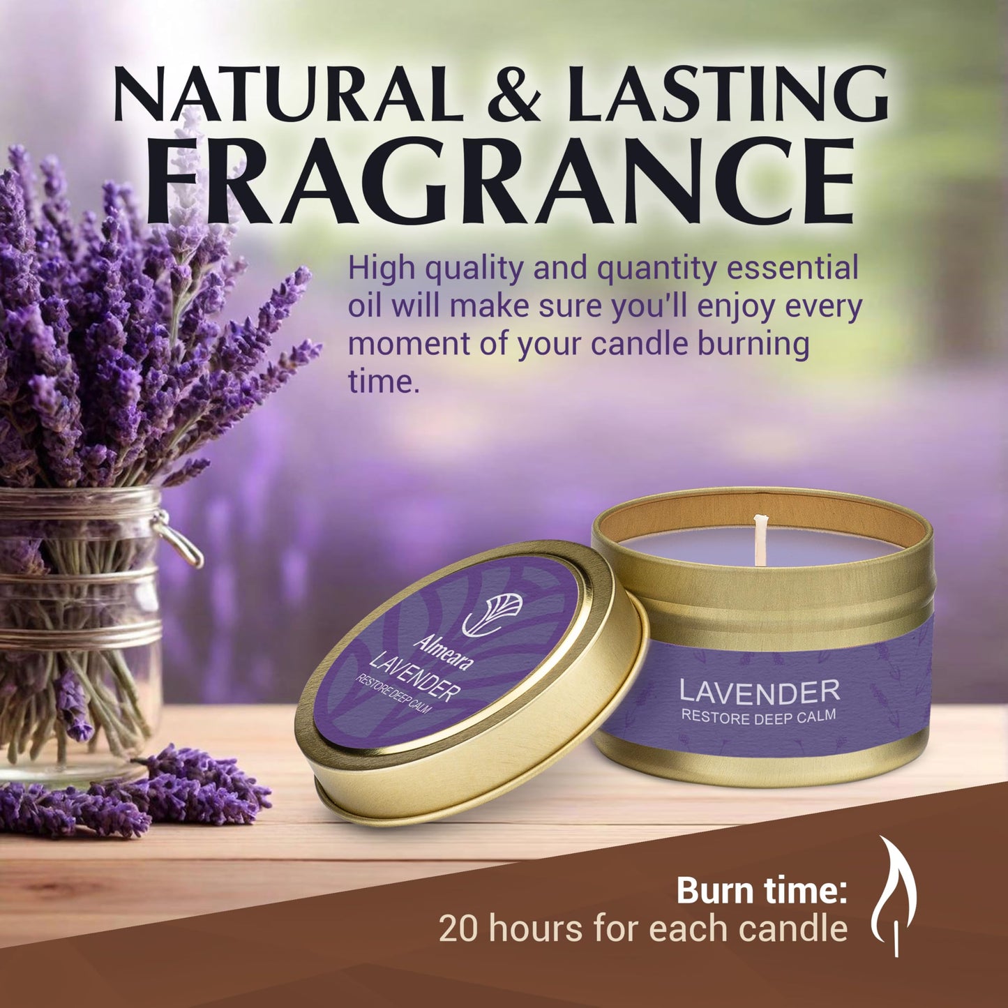 Almeara Sage & Lavender Candle Set – 2x3.7oz 100% Soy Wax