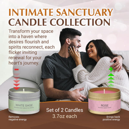 Almeara 2-in-1 Sage & Rose Candle Set – 40h Soy Wax, Paraffin-Free