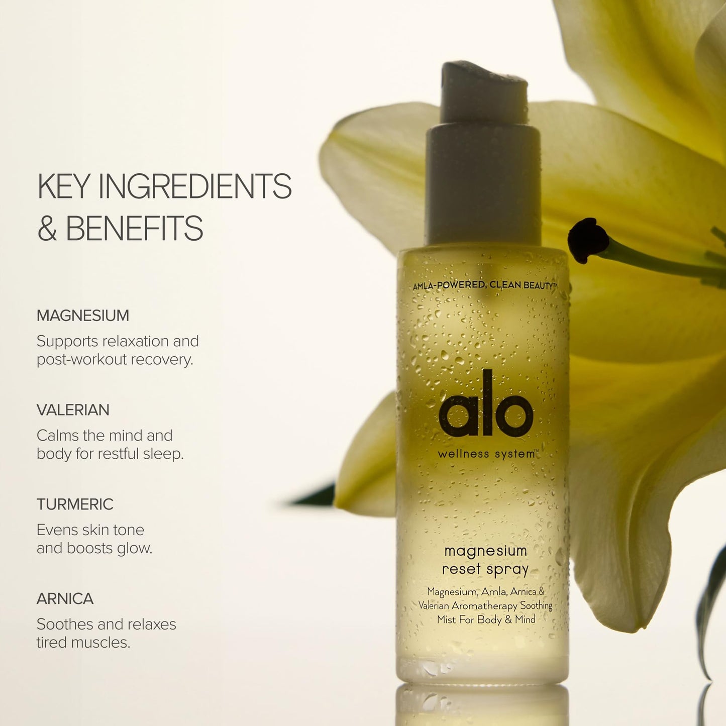 Alo Magnesium Reset Body Spray – Sleep Support & Natural Stress Relief | Made in USA, 3.2 oz