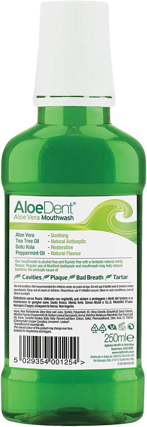 (2 Pack) Aloe Dent Aloe Vera Mouthwash 250ml Bundle - Alcohol-Free