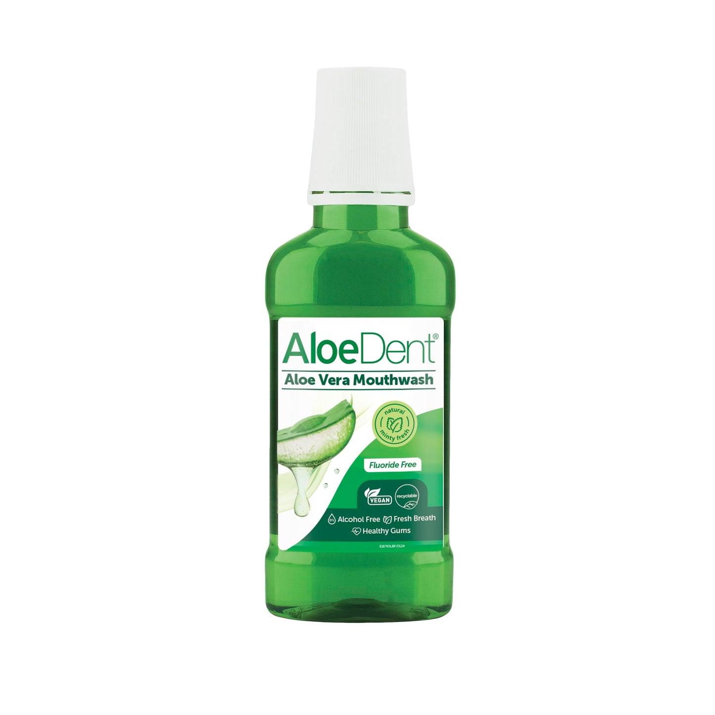 Aloe Dent Natural Mouthwash Aloe Vera 250ml - Alcohol-Free & Minty Fresh