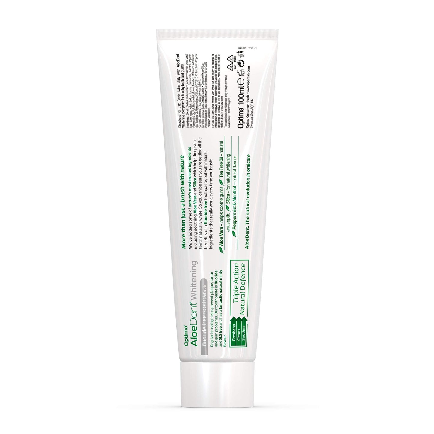 AloeDent Whitening 100 ml Aloe Vera Plus Silica Fluoride-Free Toothpaste - Pack of 3