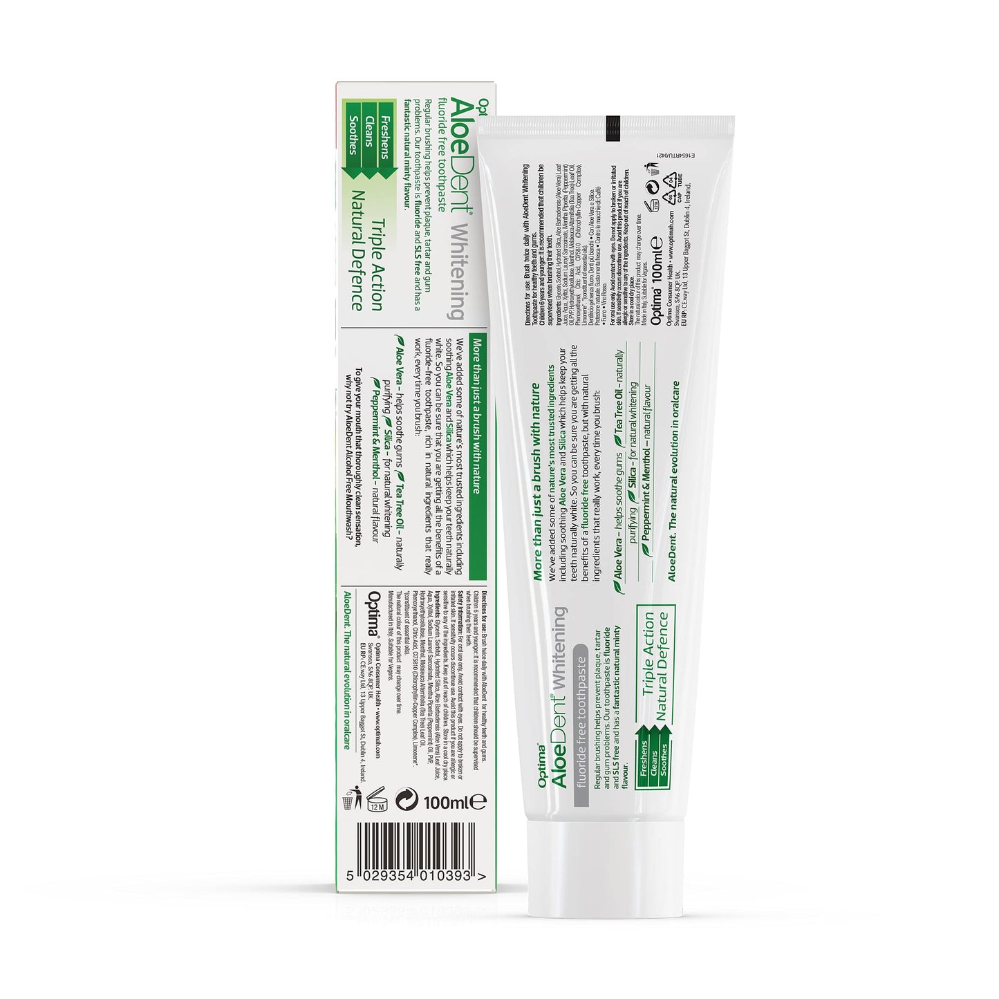 AloeDent Whitening 100 ml Aloe Vera Plus Silica Fluoride-Free Toothpaste - Pack of 3