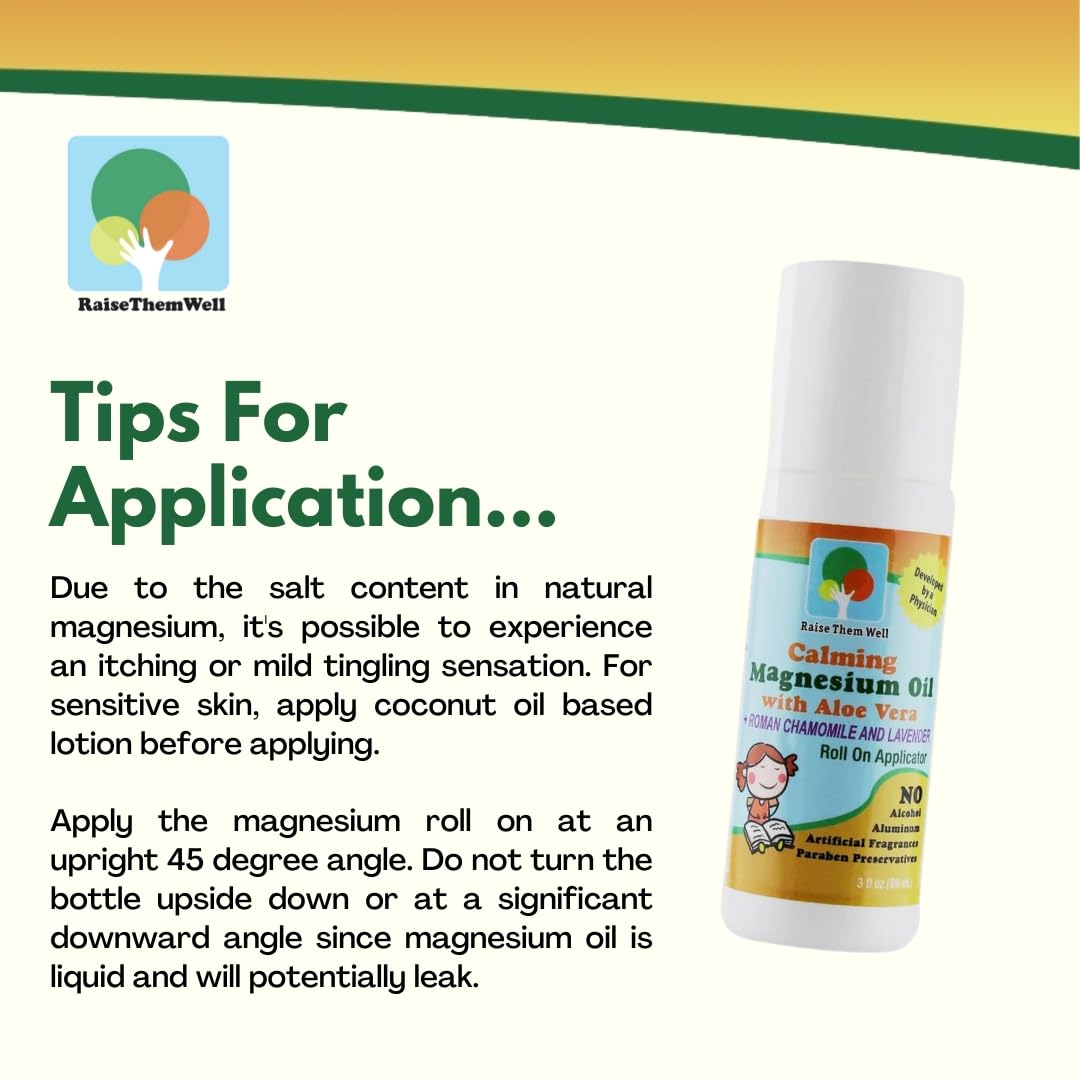 Magnesium Oil Calming Roll-On for Kids – Aloe Vera, Roman Chamomile & Lavender