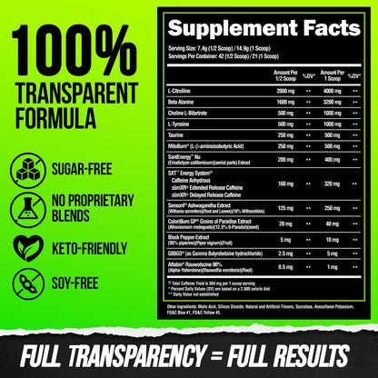ALPHA LION Superhuman Burn – 2-in-1 Metabolism Booster Pre Workout & Thermogenic Fat Burner for Men – Sour Gummy Bear, 21 Servings