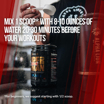 ALPHA LION Superhuman Burn – 2-in-1 Metabolism Booster Pre Workout & Thermogenic Fat Burner for Men | 21 Servings | Sweet Black Cherry