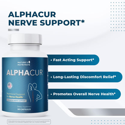 Nature’s NutriWave Alphacur – Natural Magnesium, Alpha Lipoic Acid, Turmeric & CoQ10 | Non-GMO, Made in USA, GMP-Certified