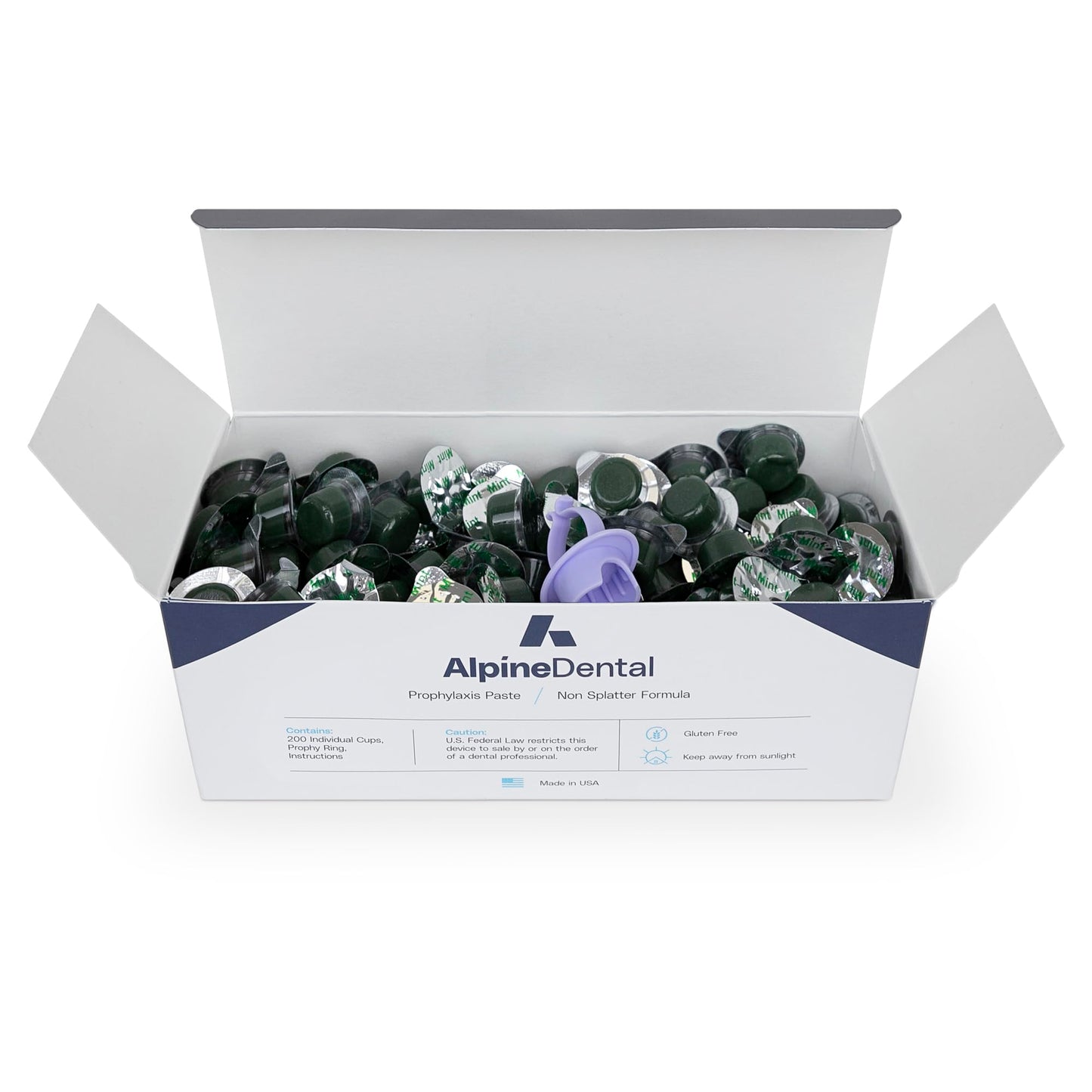 Alpine Dental Blanc Tooth Polish Non Splatter Formula, Coarse Grit - Box of 200 Mint