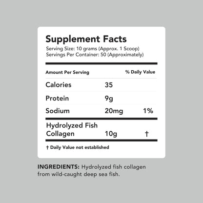 AMANDEAN Marine Collagen Peptides Powder – Double Hydrolyzed, Wild-Caught Whitefish, Type 1 & 3, 50 Servings