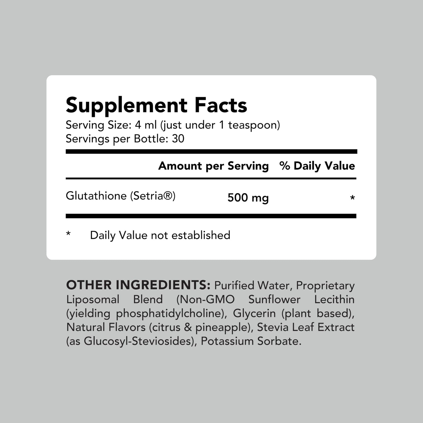 AMANDEAN Liposomal Glutathione 500mg (Setria) – Immune Support & Brain Health