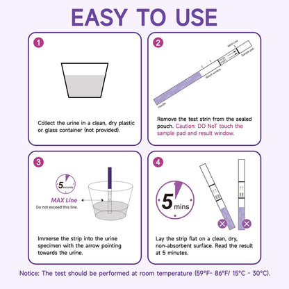 Ovulation Test Strips with Cups – Amazewell LH Kit, 50 Pcs