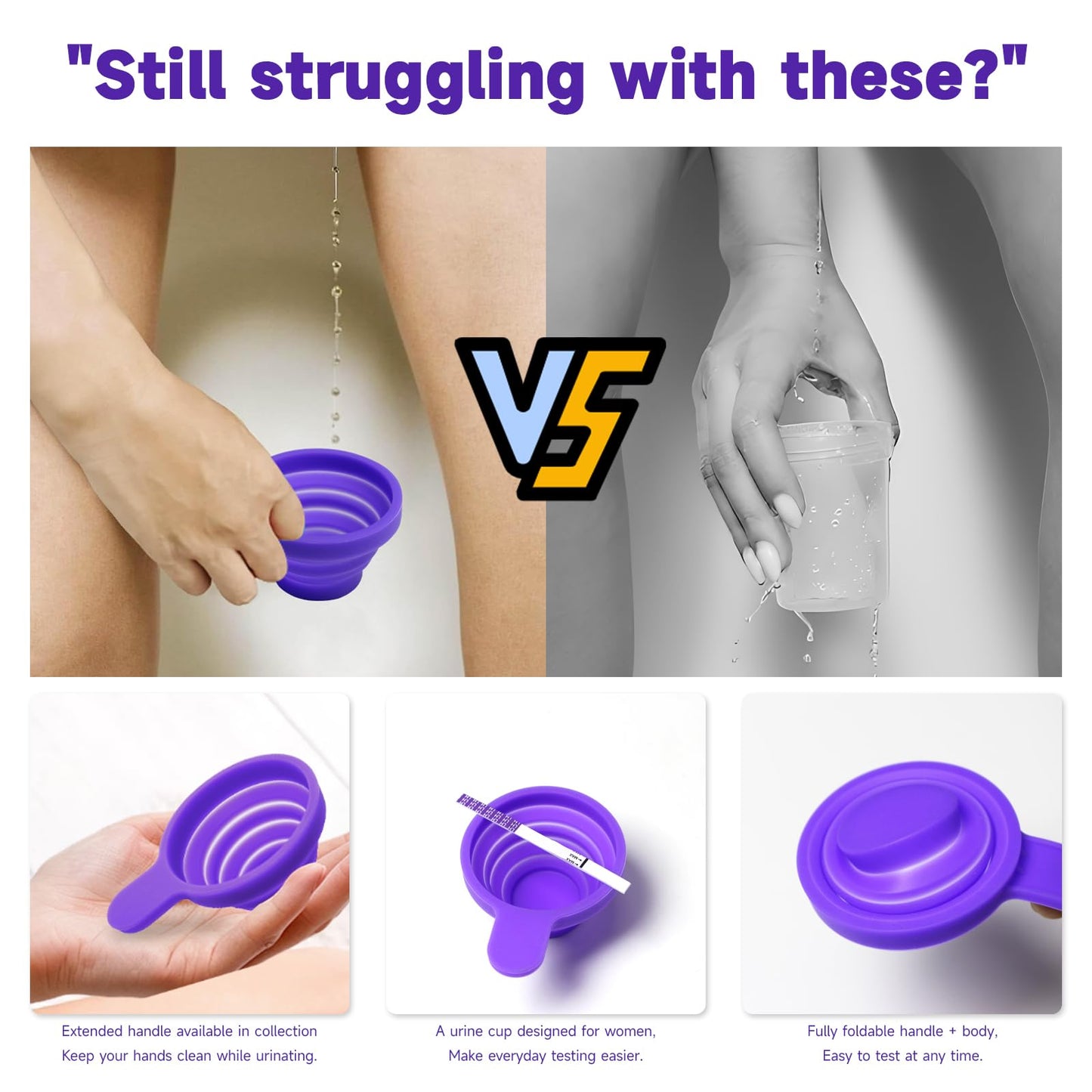 Amazewell Reusable Folding Urine Cups for Ovulation & Pregnancy Tests