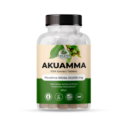 Amazing Botanicals Akuamma Extract Tablets – 200 mg, 90 Count | Focus & Calm