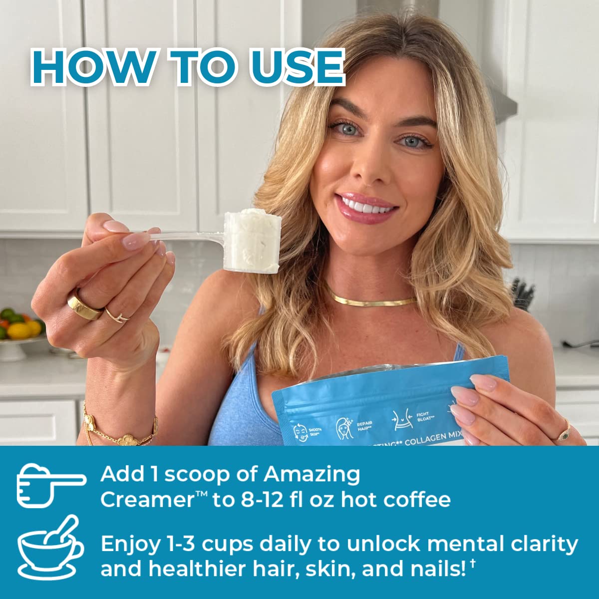 Amazing Creamer with Collagen - Keto MCT, Hyaluronic Acid, Vanilla | 30 Servings