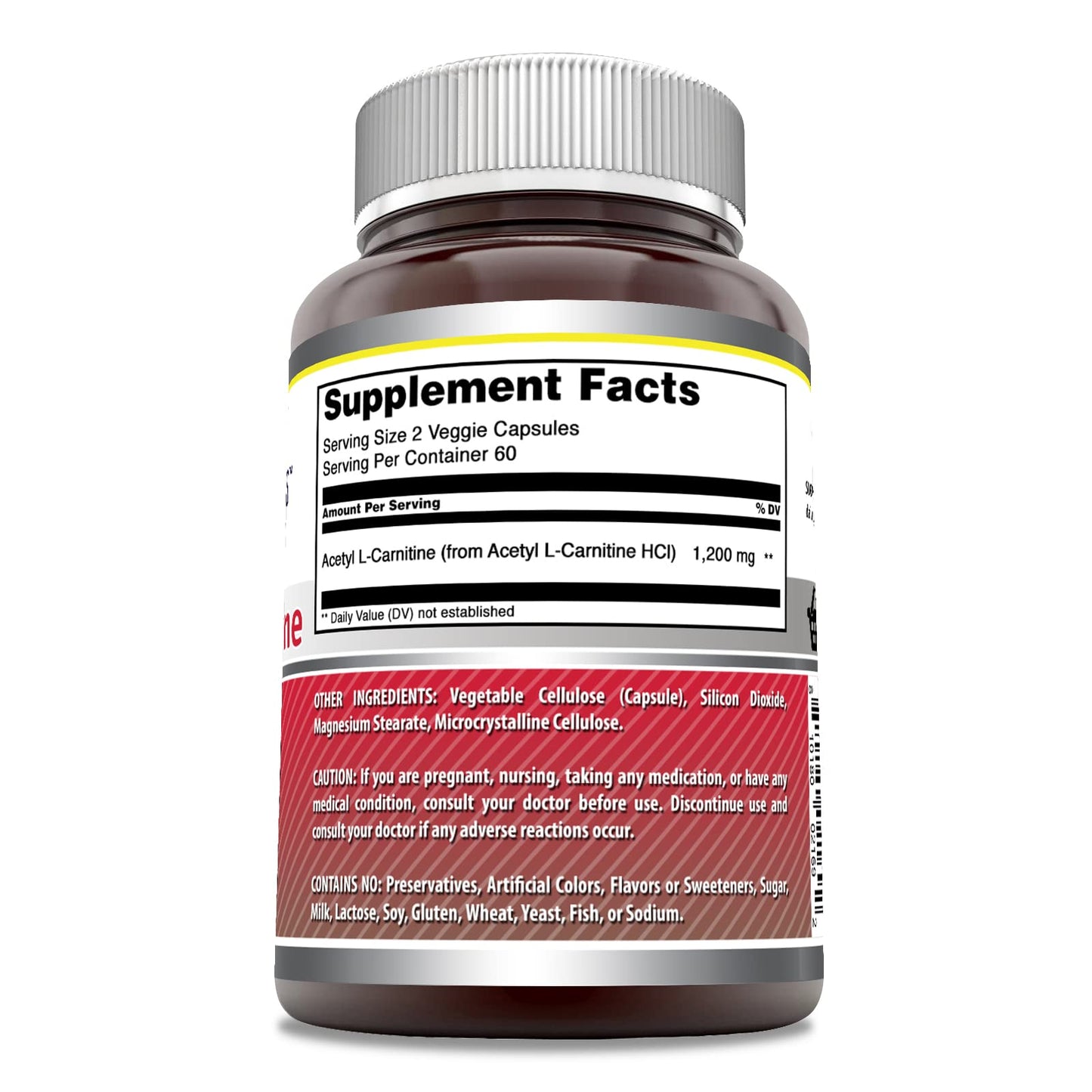 Amazing Formulas Acetyl L-Carnitine 1200 Mg – 120 Veggie Capsules | Made in USA