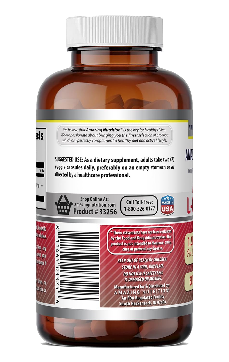 Amazing Formulas Acetyl L-Carnitine 1200 Mg – Veggie Capsules, Non-GMO, Gluten-Free, Made in USA (1 Pack | 60 Count)