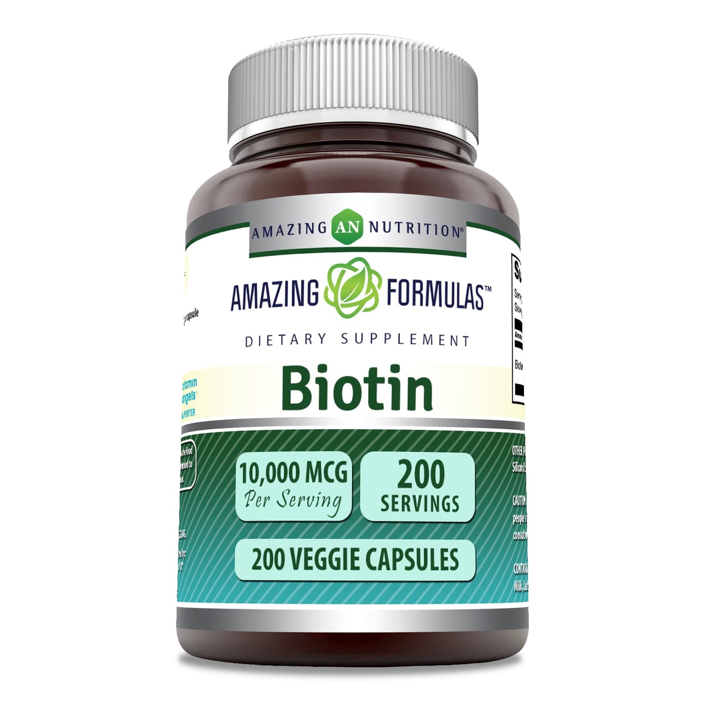 Amazing Formulas Biotin 10,000 mcg – 200 Veggie Capsules | Non-GMO, Gluten-Free, Made in USA
