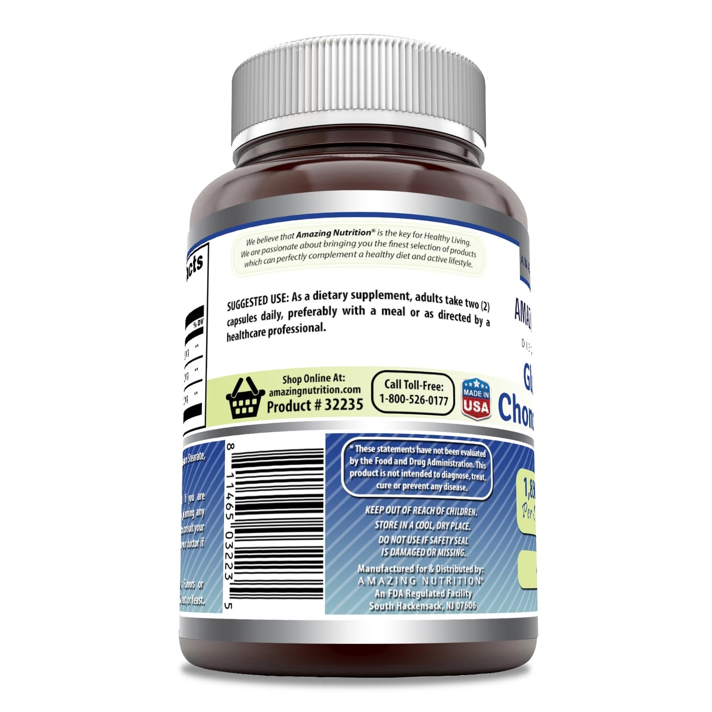 Amazing Formulas Glucosamine Chondroitin MSM 1850 mg - Non-GMO, Gluten Free - Made in USA
