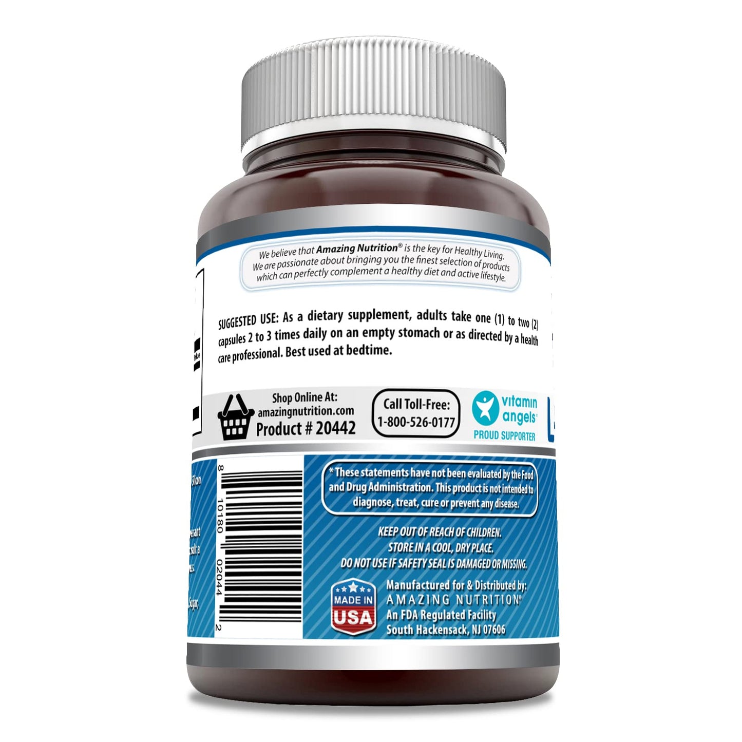 Amazing Formulas L-Tryptophan Amino Acid Supplement | 500 Mg per Serving | Capsules | Non-GMO | Gluten-Free | Made in USA (1 Pack | 120 Count)