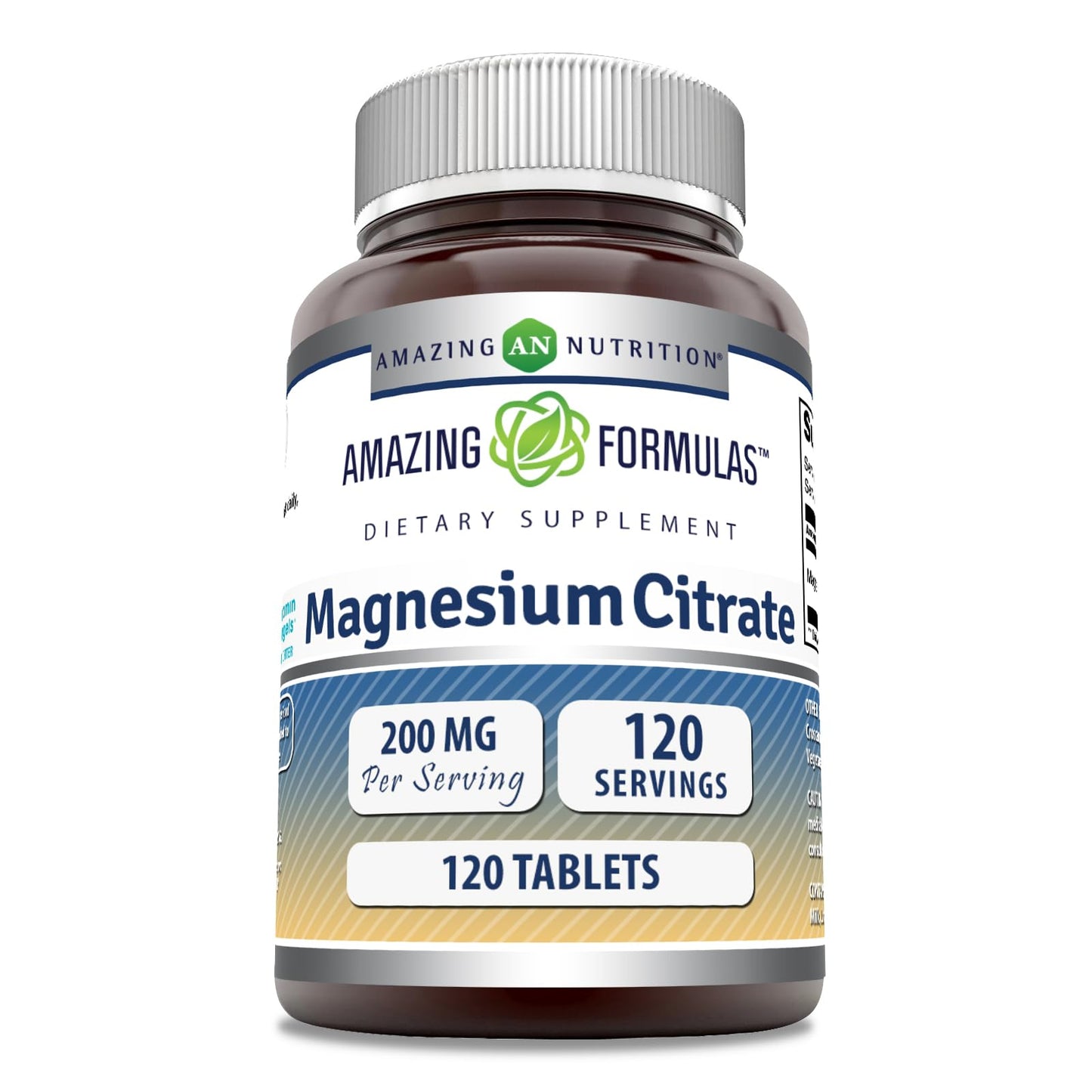 Amazing Formulas Magnesium Citrate 200 mg | 120 Count | Non-GMO, Gluten Free | Made in USA