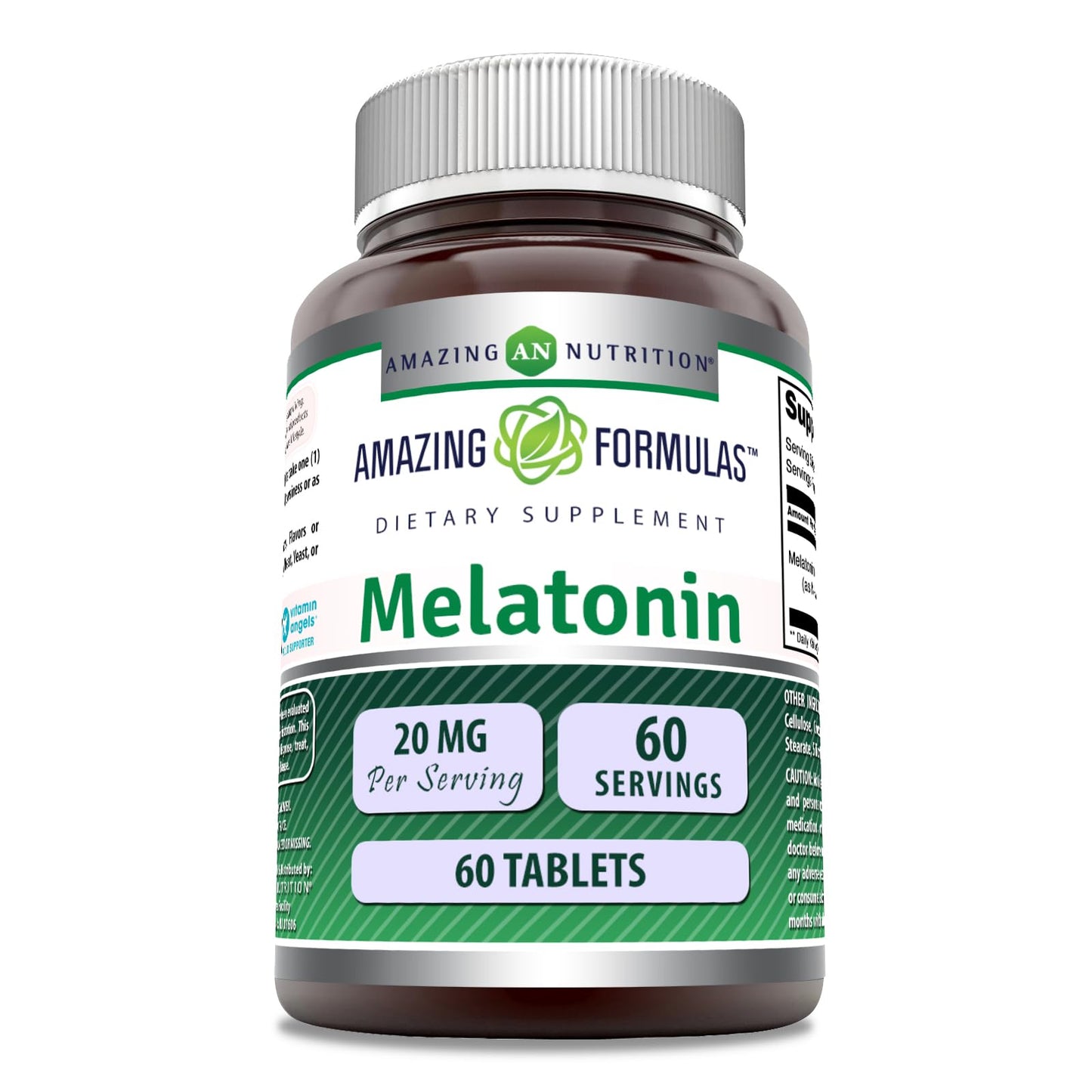 Amazing Formulas Melatonin Supplement - 20 mg per Serving | Non-GMO, Gluten-Free | Made in USA | 60 Count